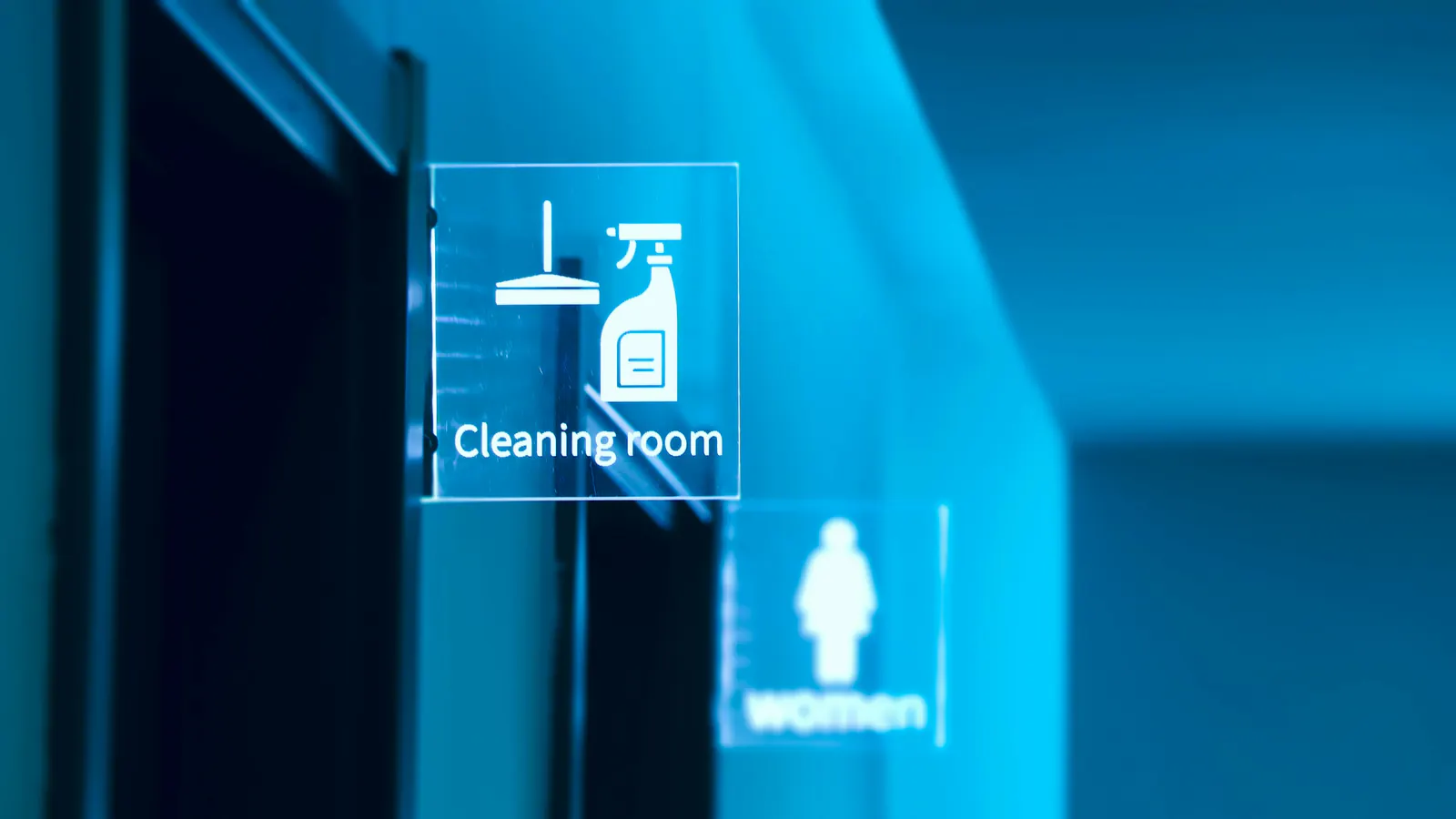 Cleaner at work in a bright living room